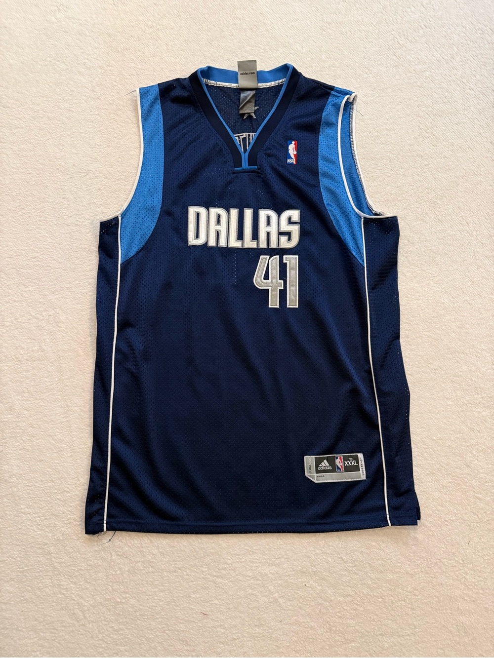 Y2K Dirk Nowitzki Dallas Mavericks Men’s 3XL Navy NBA Adidas Basketball Jersey